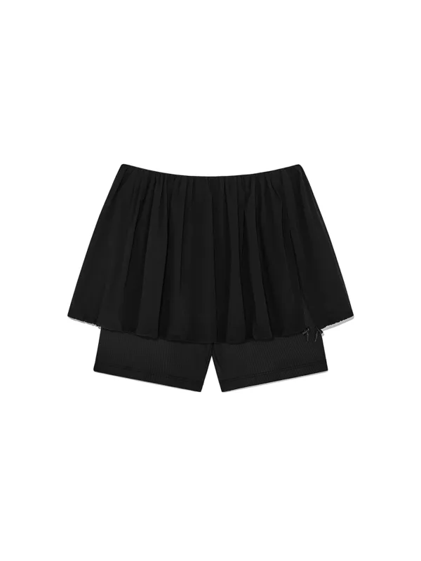 [슬기 착용] Puff Layered Shorts Black