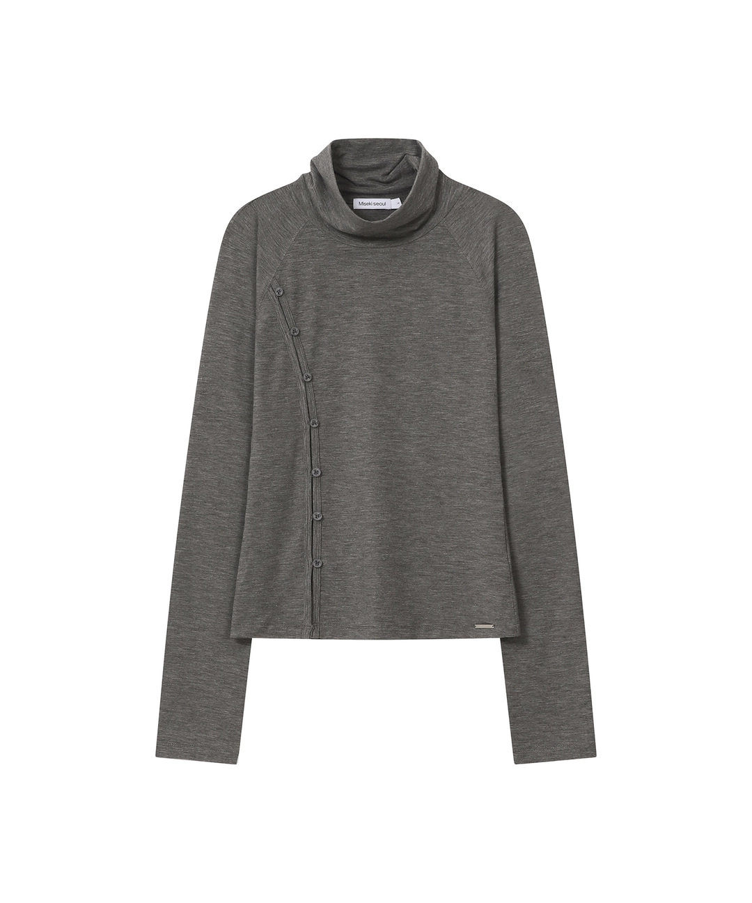 미세키서울 Mock neck side button long sleeve GREY 상품 이미지 1