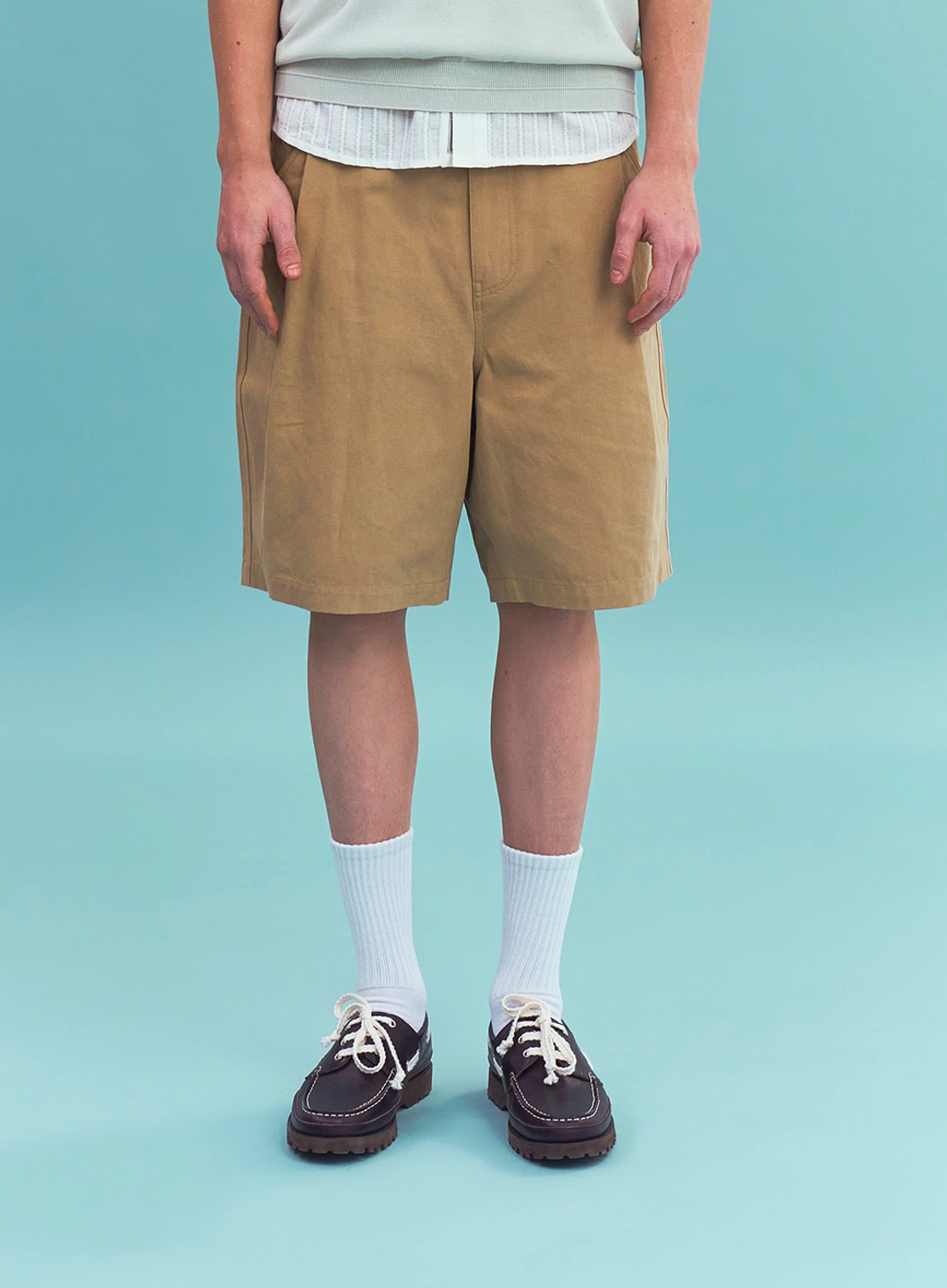 세터 [RIIZE\'s Pick] Pocket Cotton Chino Shorts - Beige 상품 이미지 2