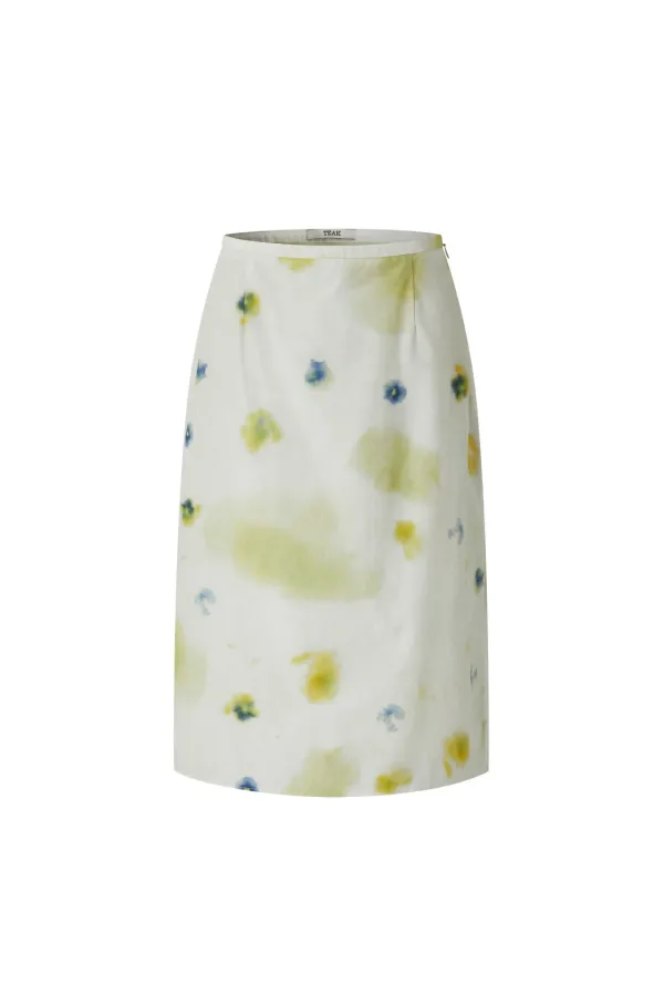 [2nd re-order ] COTTON SKIRT (PANSY FLOWER GREEN)