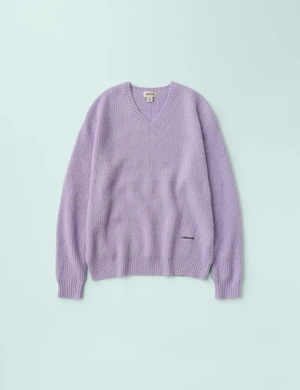 Bach V-neck Wool Knit (Lavender)