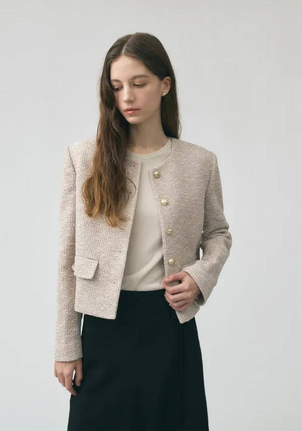 Aube Tweed Jacket (Beige)