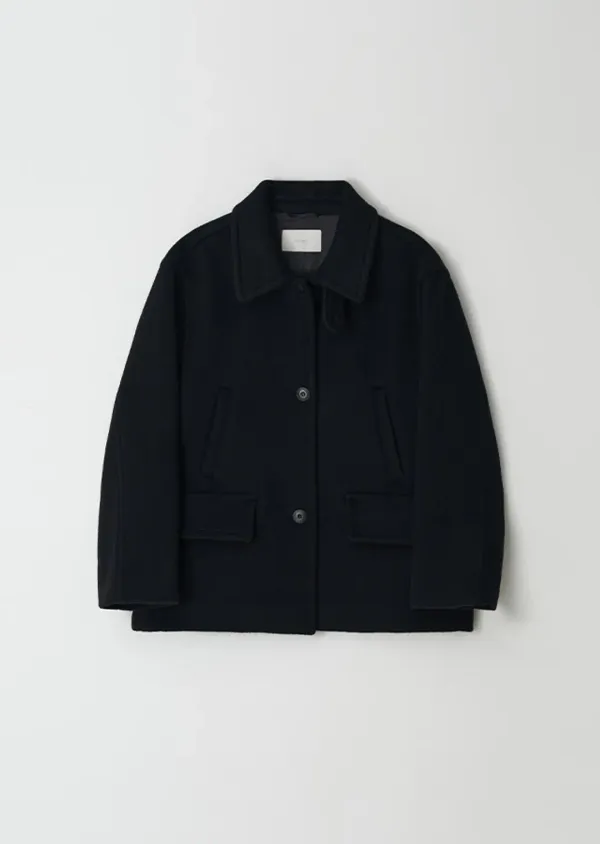 [10%] standard wool half coat-black