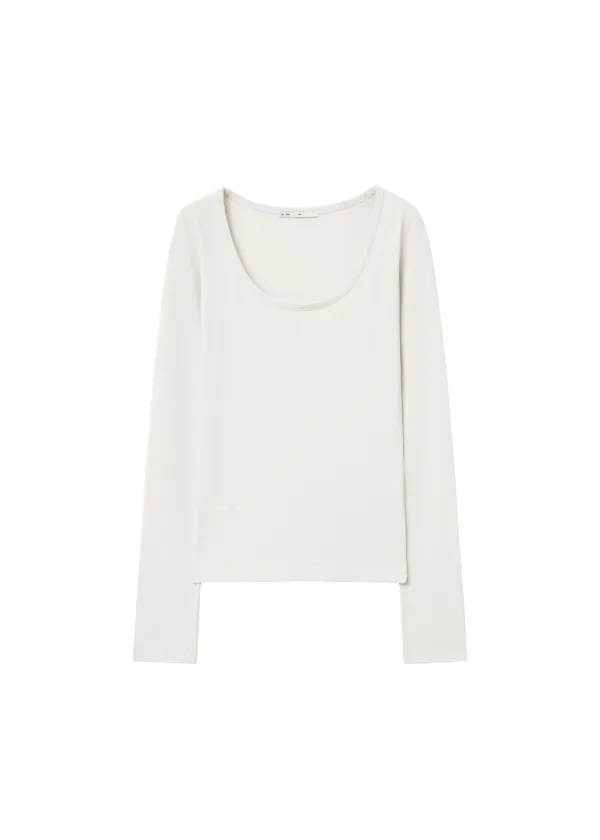 BASIC SKINNY TEE, ASH IVORY