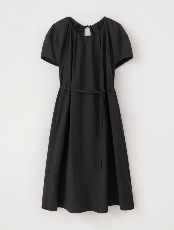 Joy Puff Shirring Dress (Black)