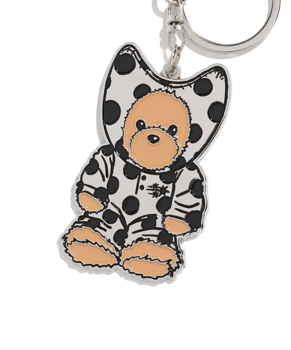 devil bear doll metal key ring[silver]