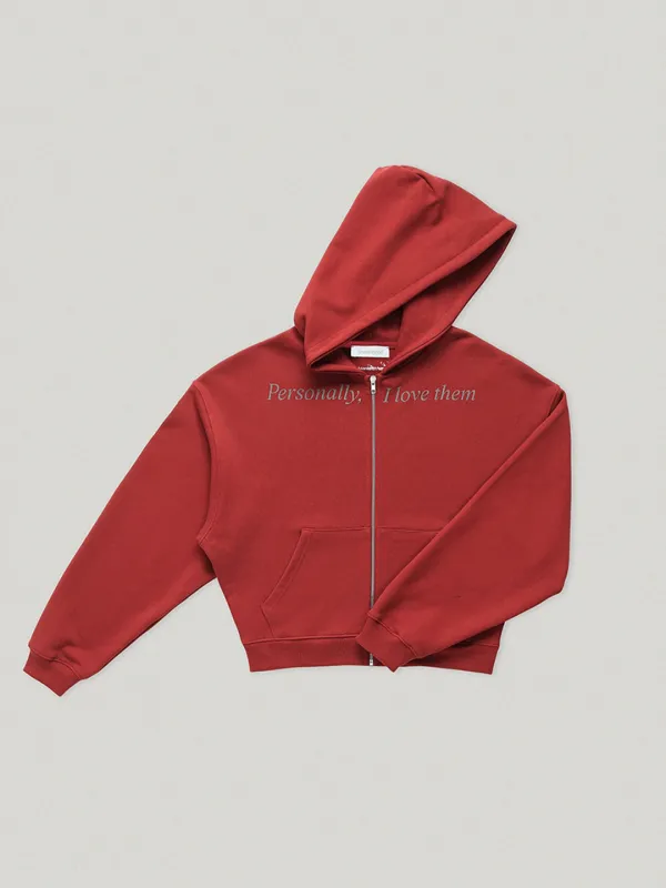Personally Hooded Zip Up Red - Smoothmood