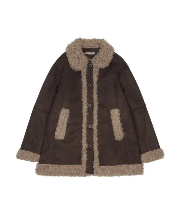 HAIRY SUEDE MUSTANG JACKET BROWN