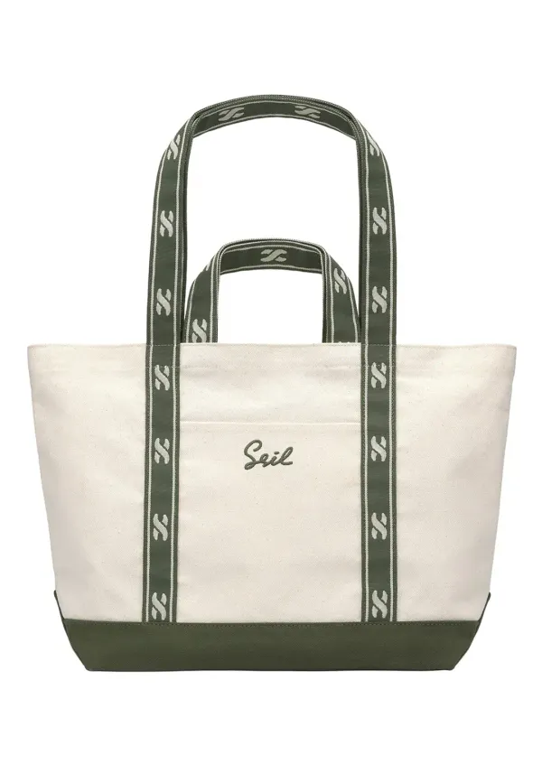 Logo Canvas Bag_L_Ivory/Olive