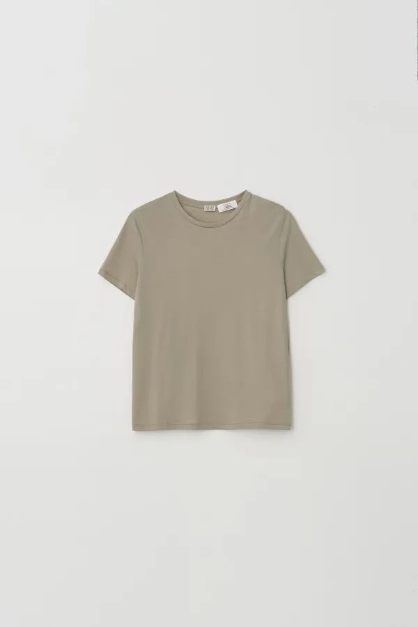 Albini Premium Cotton Crew Neck T-Shirt (beige)