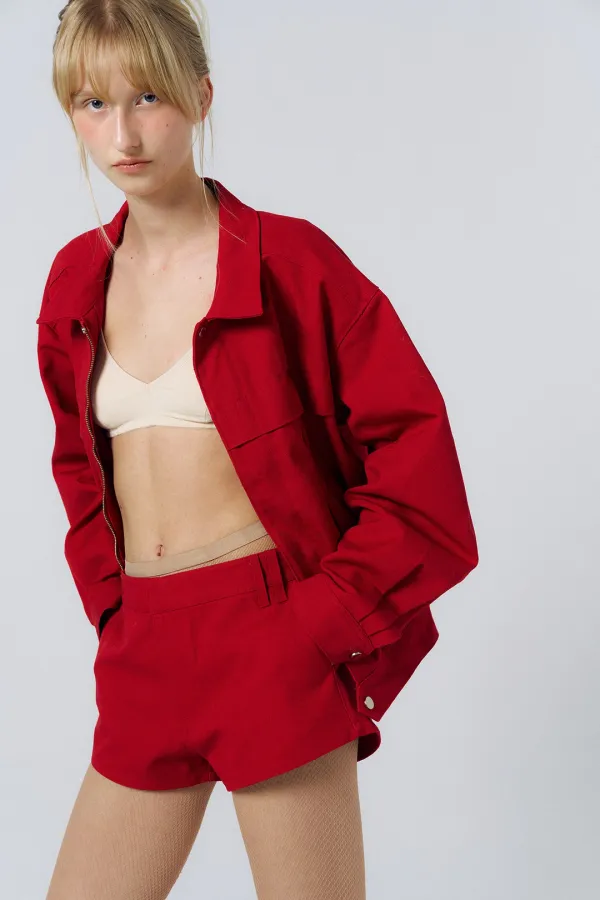 Urban Oxford Shorts_Garnet Red