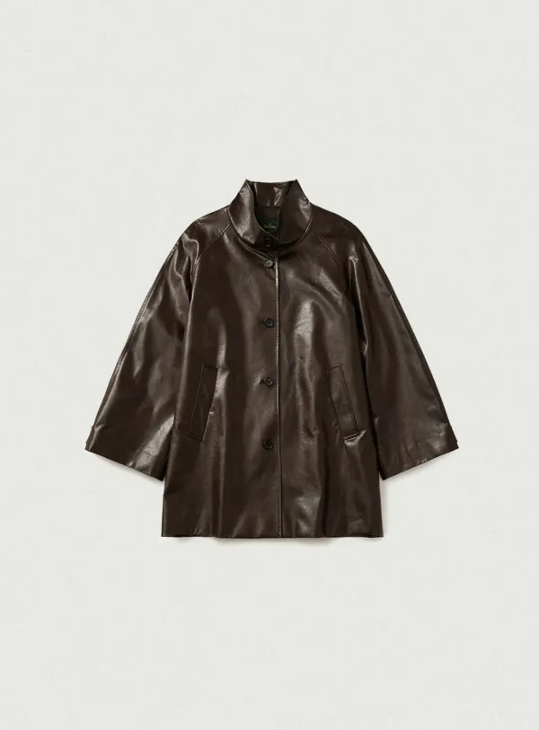 Arlen Alter Leather Half Coat_Brown