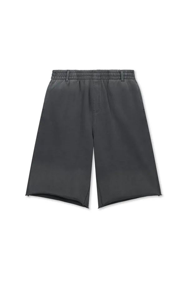 VINTAGE WASHED BACK LOGO BERMUDA SWEATPANTS IN CHARCOAL