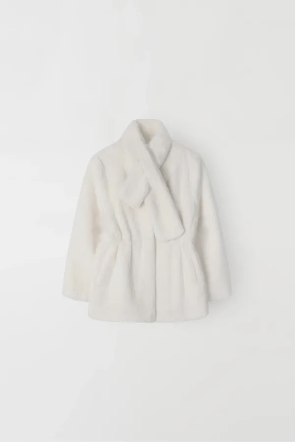 muffler fur coat (ivory)