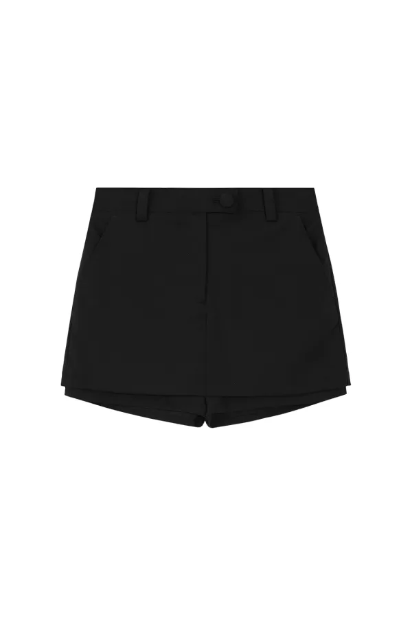 LOW RISE BUTTON SKORT - BLACK