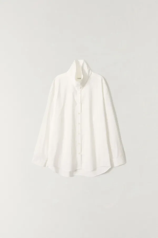 프렌치 하이넥 셔츠 WHITE