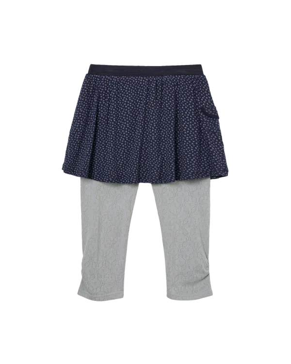 FLOWER SKIRT LEGGINGS [NAVY]