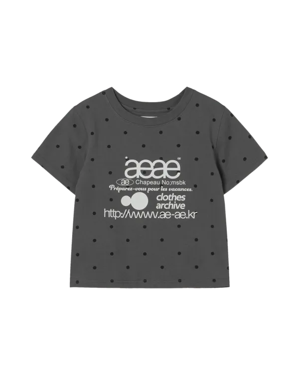 [9/30 예약발송] WEB LOGO DOT CROP T-SHIRTS [CHARCOAL]
