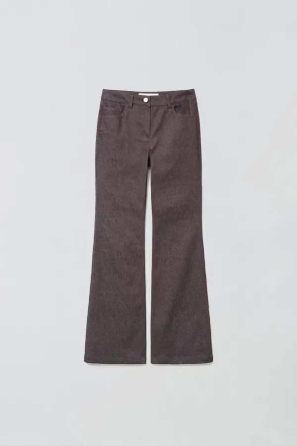 LOW-RISE BOOTCUT PANTS_BROWN