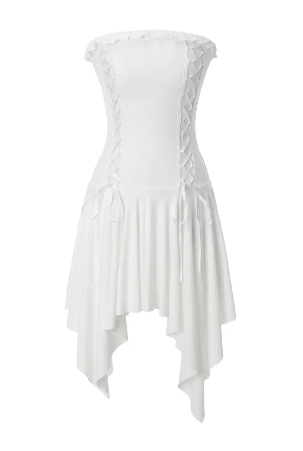 Stretch lace up dress