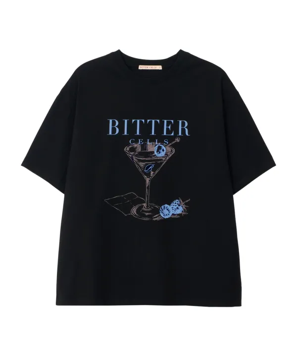 Cocktail Love Tee-Black