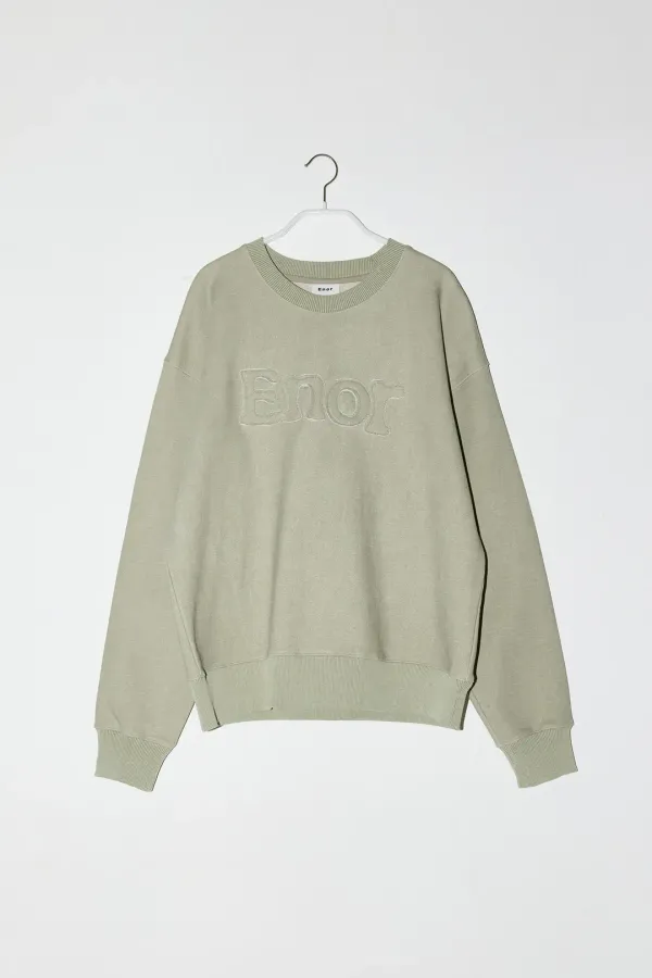 ENOR PATCH LOGO PIGMENT SWEATSHIRT - GREEN