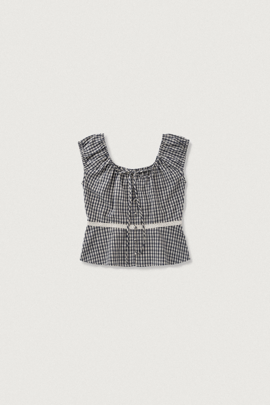 샤드라마 CLARE SHIRRING BLOUSE [CHECK] 상품 이미지 1