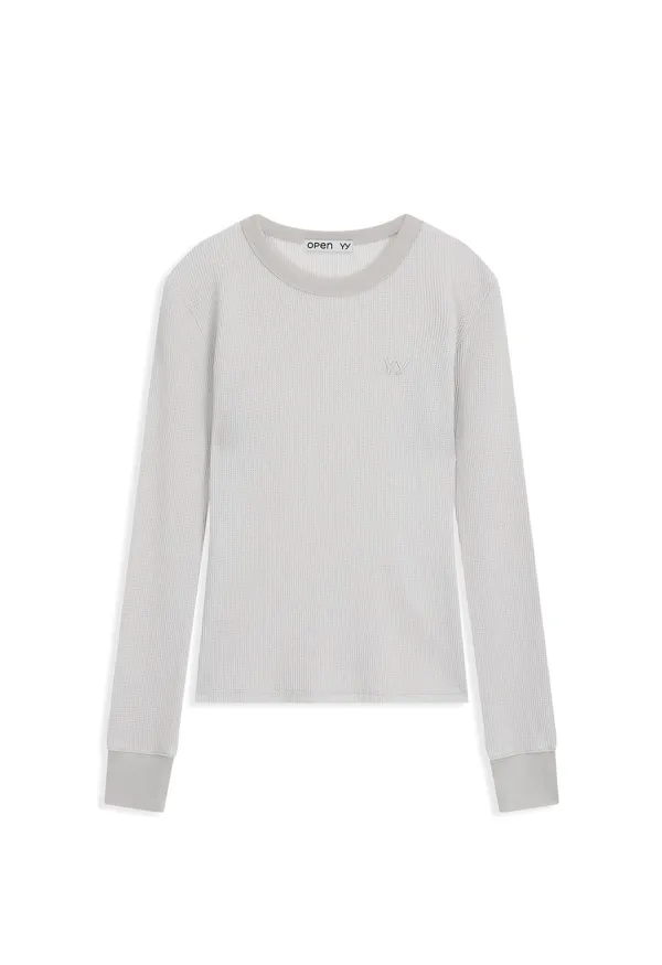 YY WAFFLE TEE, LIGHT GRAY