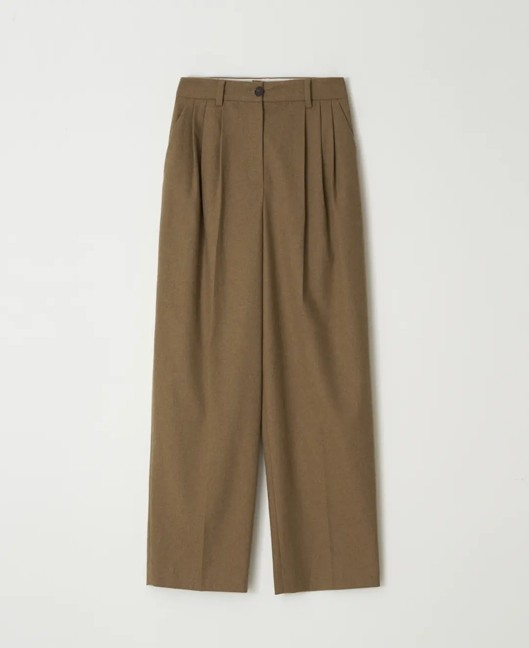 스텝어라운드 Wool Blend Wide Pleated Slacks_CARAMEL 상품 이미지 1