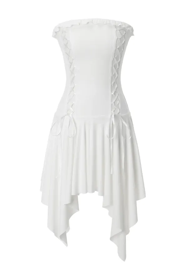 Stretch lace up dress