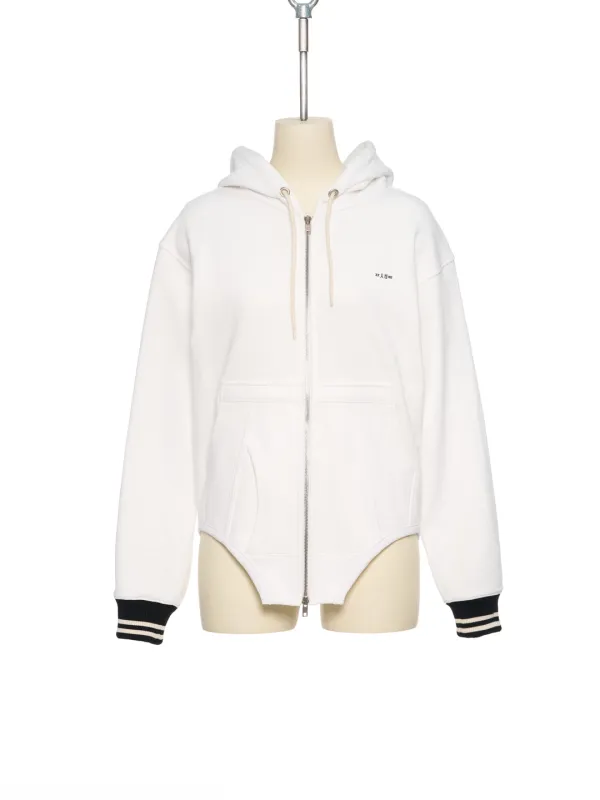 PF25 WHITE BRIEF MOTIF ZIP-UP HOODIE