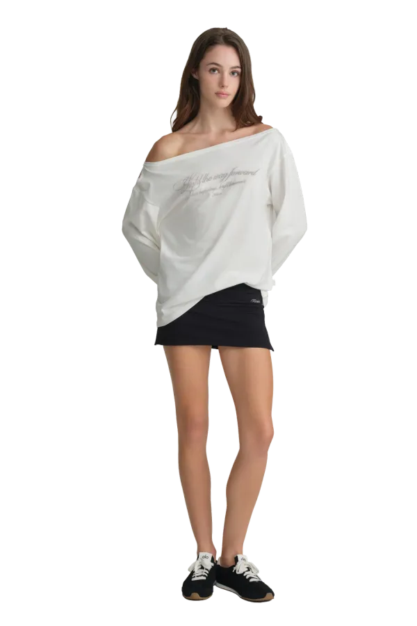 Kleen club one-shoulder top, White