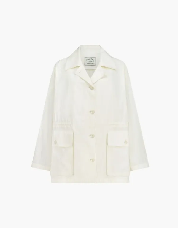 string detail half jacket - off white