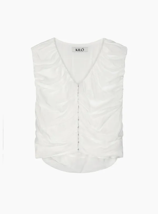 HOOK SLEEVELESS BLOUSE (WHITE)