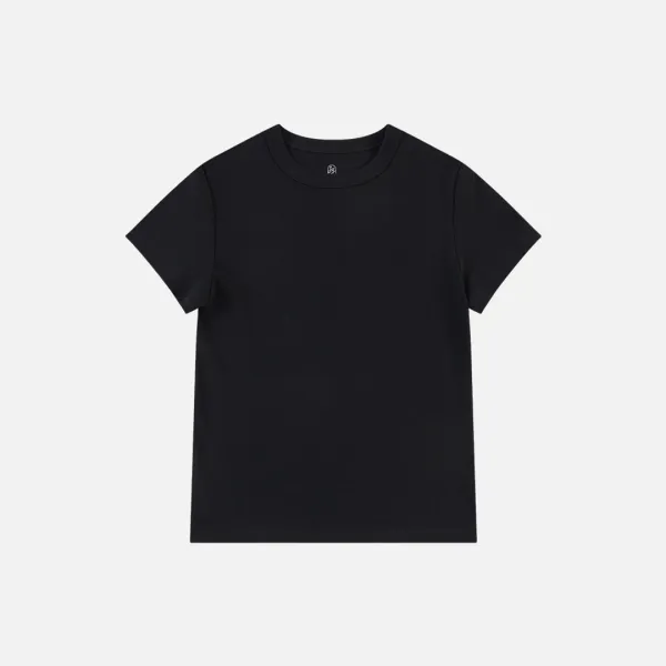 SITP5275 슬림 골지 반팔 티셔츠_Black