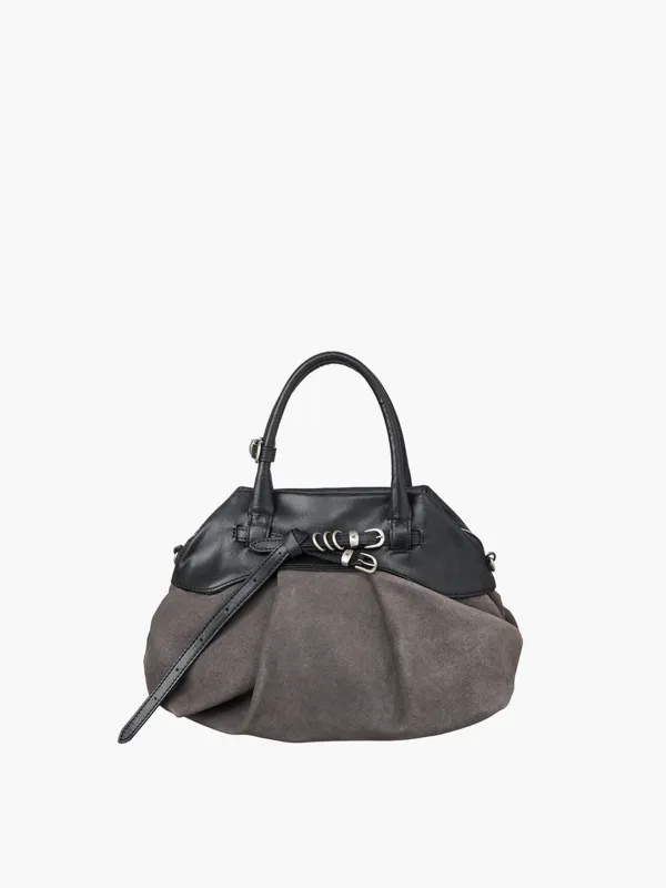 SOFT GRANDMA LAYERED MINI BAG_grey suede