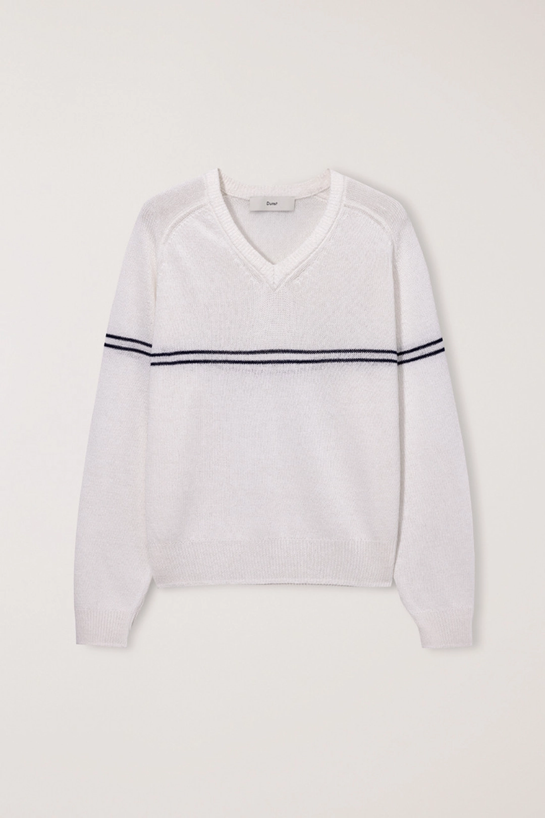 던스트 UNISEX V-NECK STRIPED SWEATER CREAM_UDSW6B124CR 상품 이미지 1