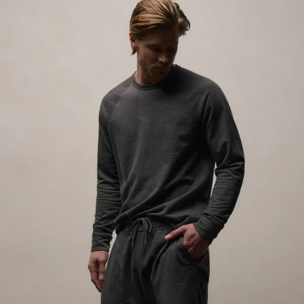 Fine French Terry Sweatshirt - Heather Charcoal