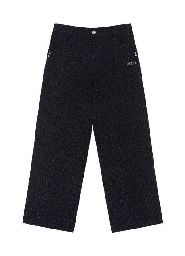 CAEN TEXTURED WIDE PANTS / BLACK