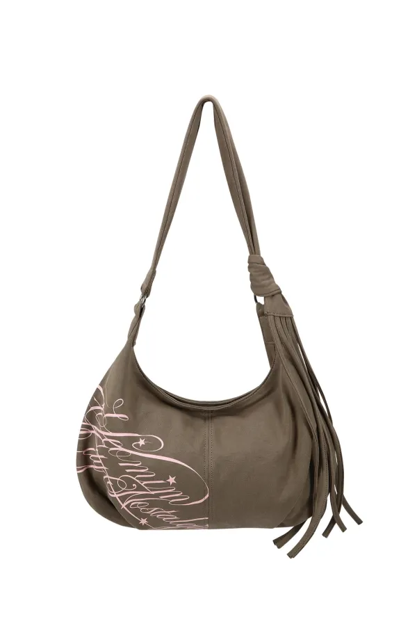 7/24 예약배송 letter fringe bag (khaki)