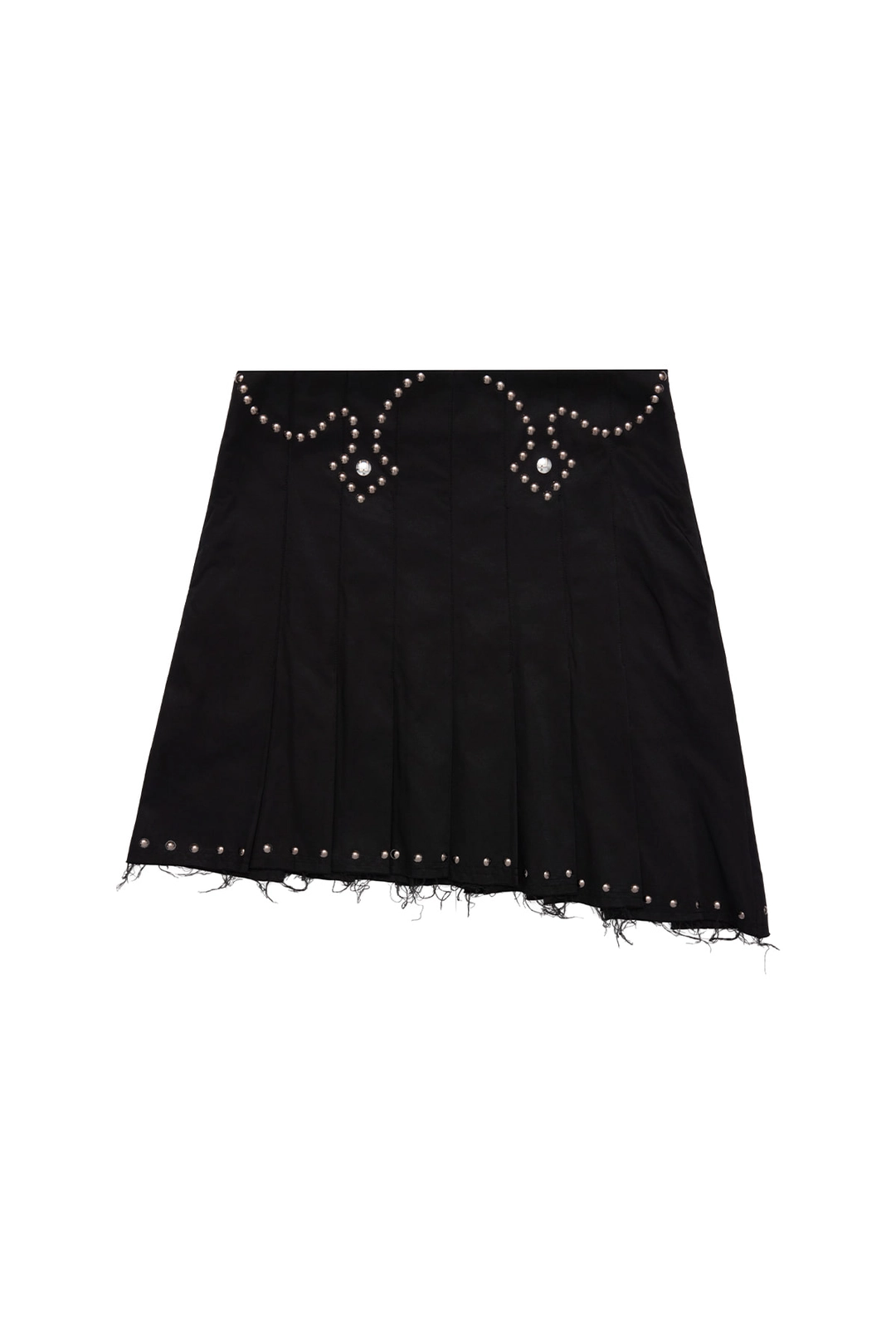 와이이이엘 STUDDED PLEATED MIDI SKIRT BLACK 상품 이미지 1