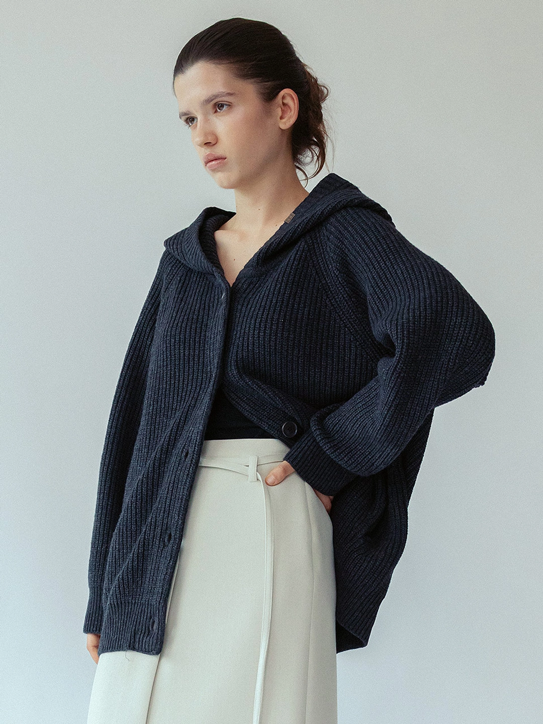 루에브르 Hoodie Knit Cardigan SK5WD472-9E 상품 이미지 2