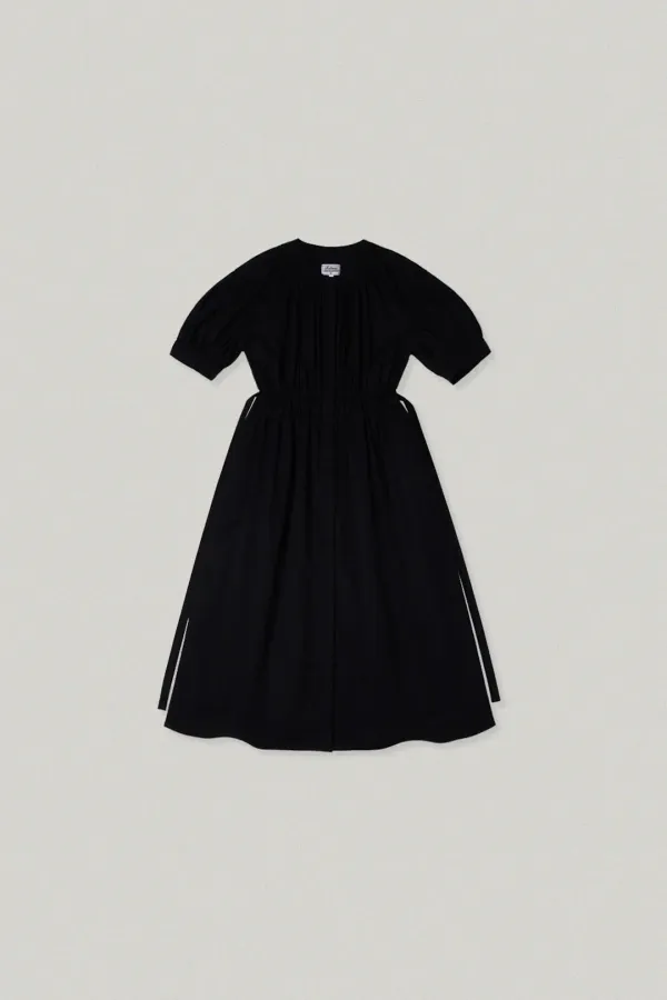 Smocking Puff Dress - black스모킹 퍼프 드레스