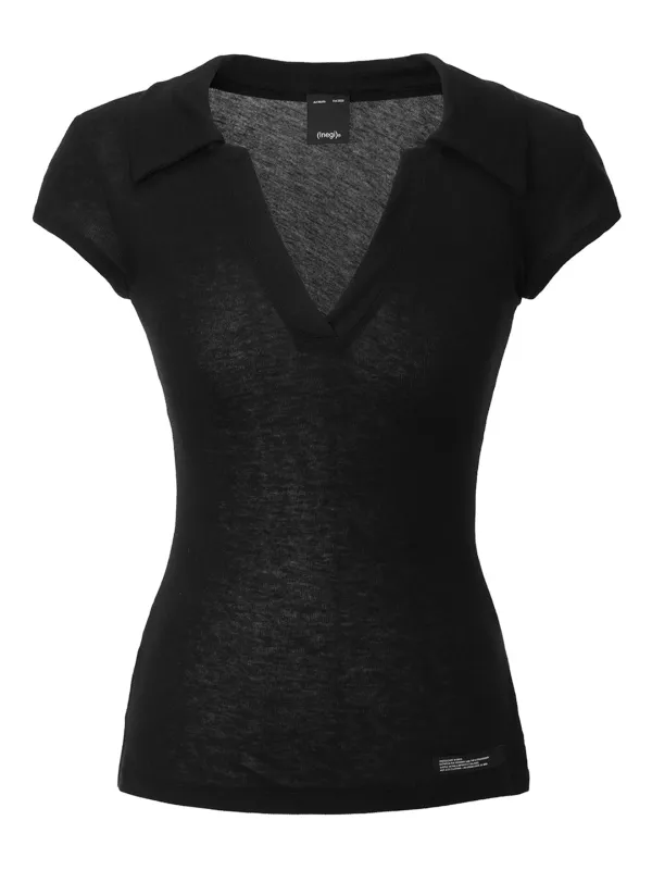 Veiled Collar Short Sleeve (black)