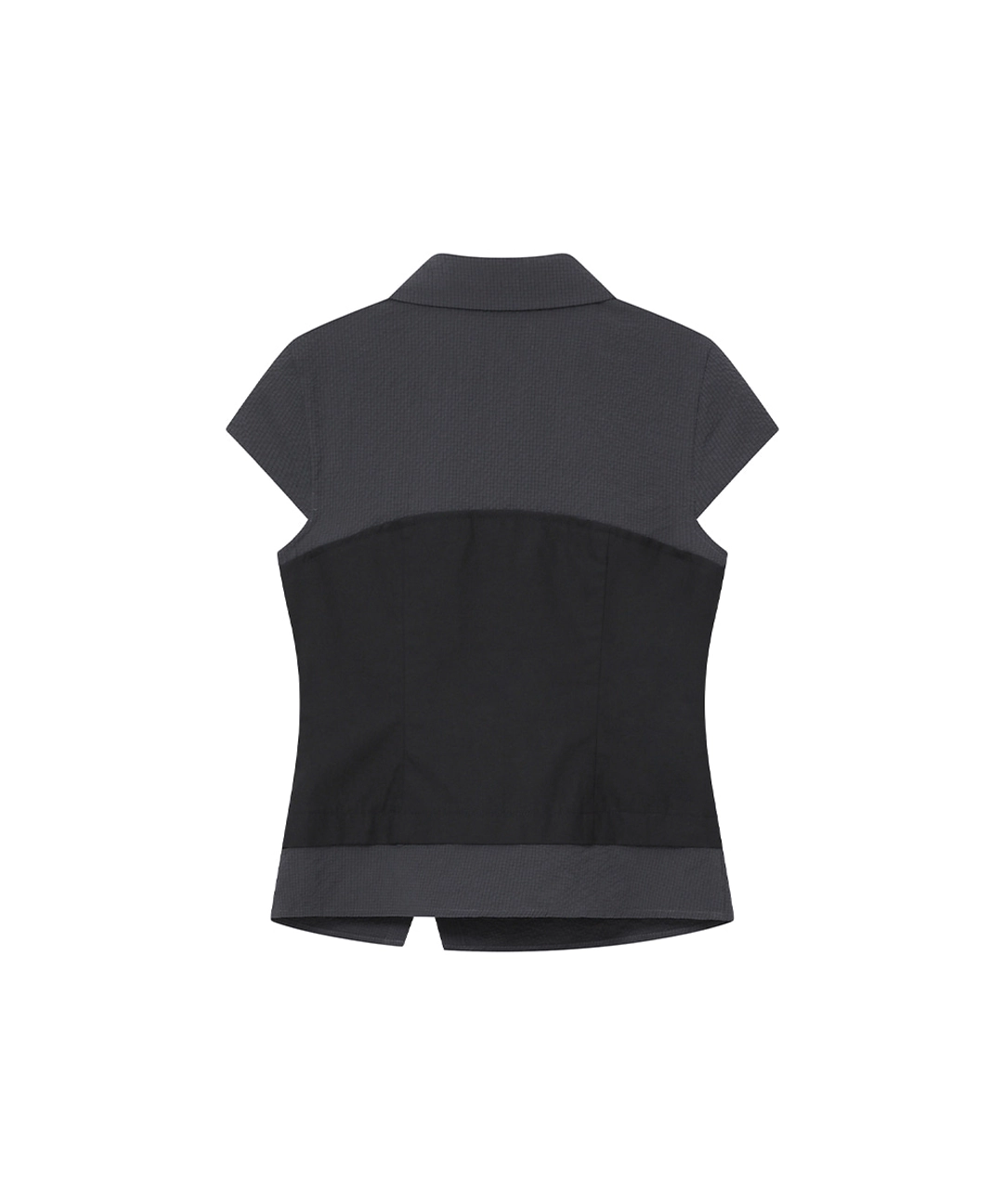미세키서울 [Hannah X Misekiseoul] Hannah side collar shirt CHARCOAL 상품 이미지 2