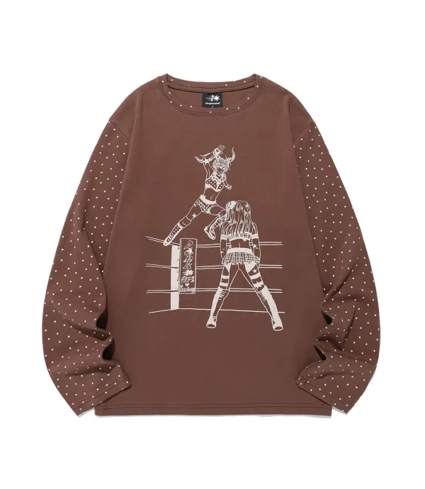 wrestling star l/s tee[brown]