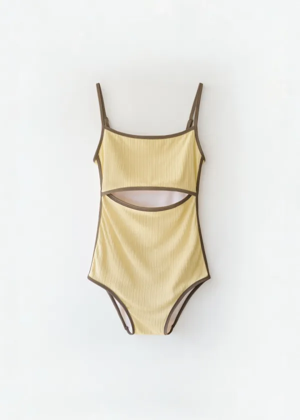 Betty cut out swimsuit (yellow)