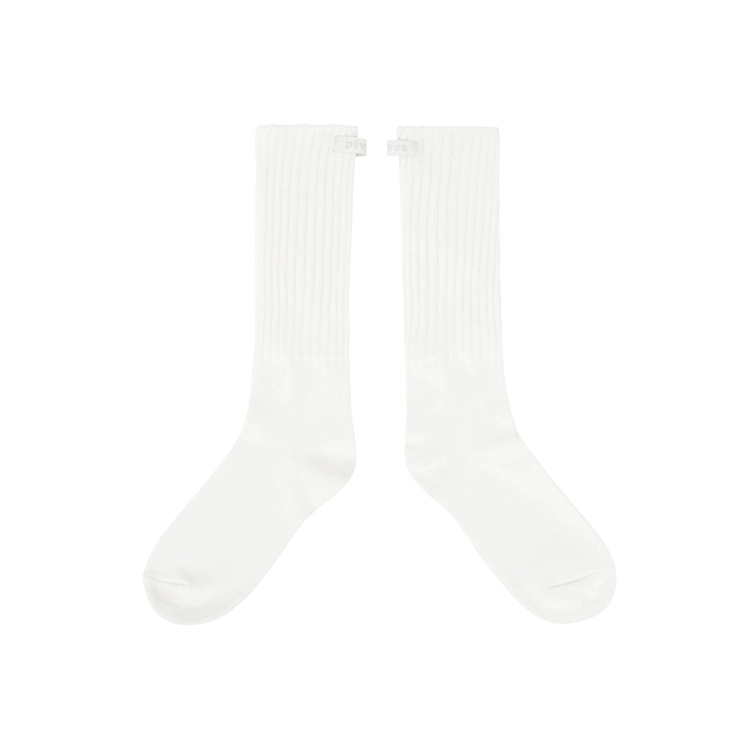 피브비 Label Detail Ribbed Socks (cloud white) 상품 이미지 2