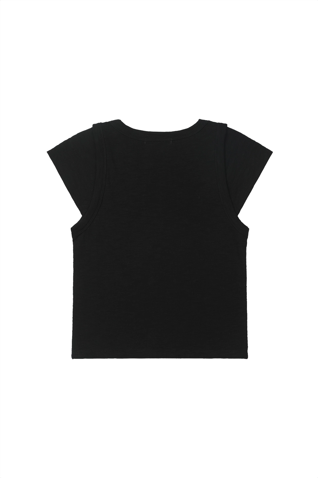 다이닛 SLUB CAP SLEEVE T-SHIRT IN BLACK 상품 이미지 1