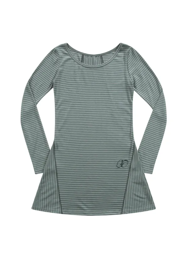 PANEL STRIPE LONG LINE SLEEVE / GRAY